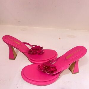 Fashion Nova Women's Pink Heeled Sandals